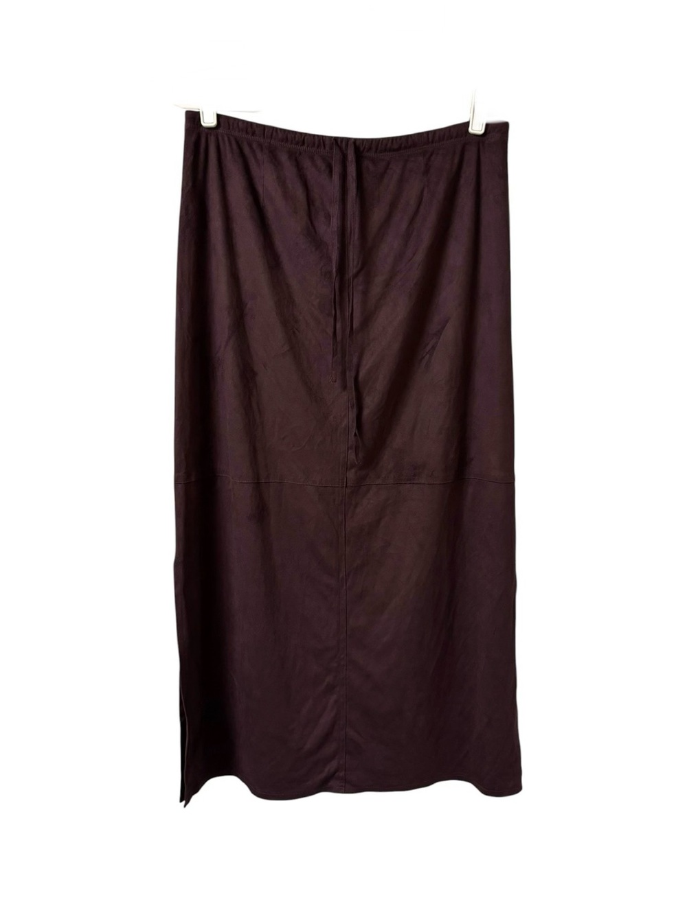 Vintage J.Jill dark plum brown moody ethereal Fall seude earthy maxi skirt L